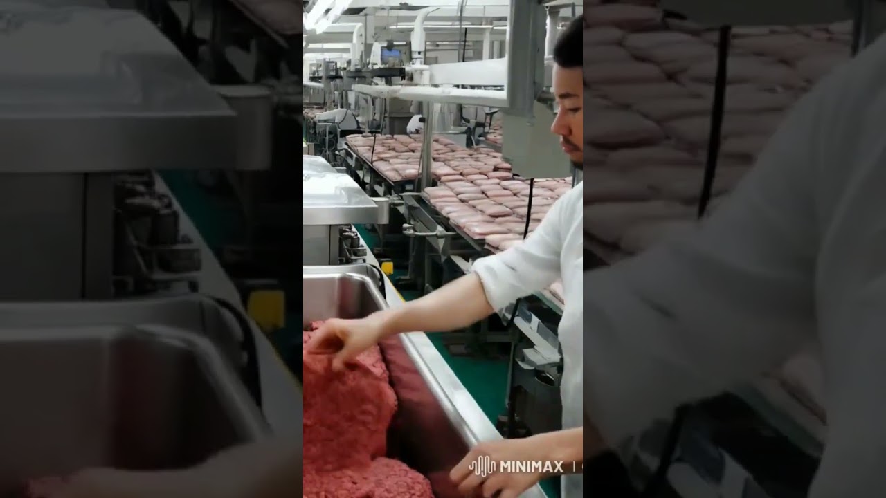 Hamburgers Being Made in Factory π