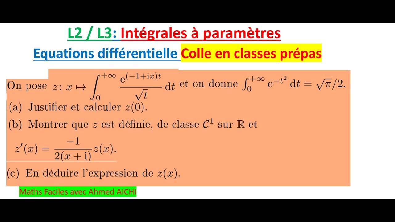 Maîtrisez les Intégrales à Paramètre et les Équations Différentielles 📘
