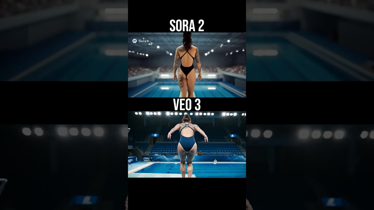 Sora 2 vs Veo 3: AI Diving Video Battle 🌊
