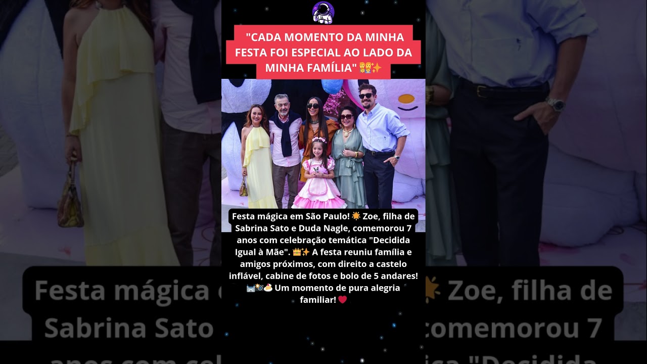 Zoe, filha de Sabrina Sato, completa 7 anos 🎂