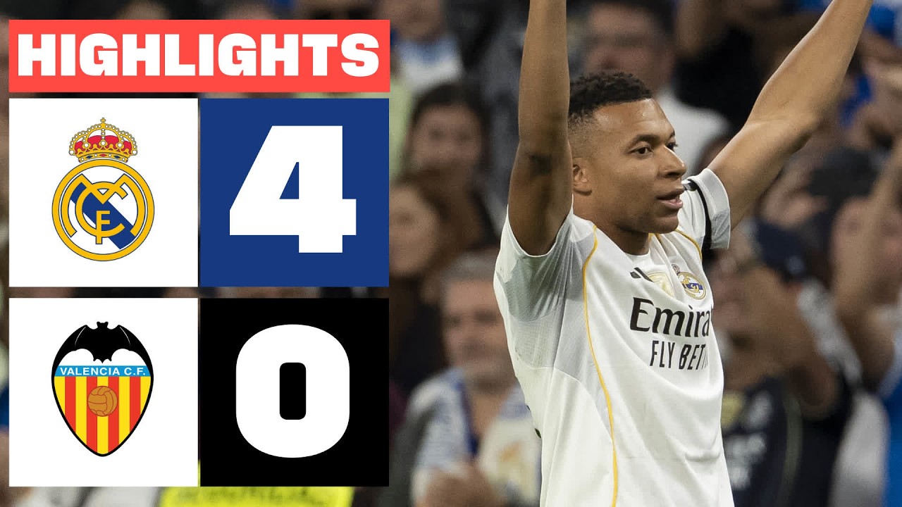 Real Madrid Dominates Valencia 4-0 | Highlights from La Liga EA Sports ⚽