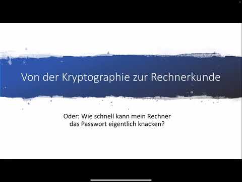 Kryptographie, Berechnungen bei Brute-Force-Attacken, Rechnerkunde, EVA-Prinzip