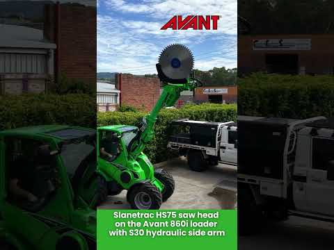 Slanetrac HS75 Saw Head on the Avant 860i Loader