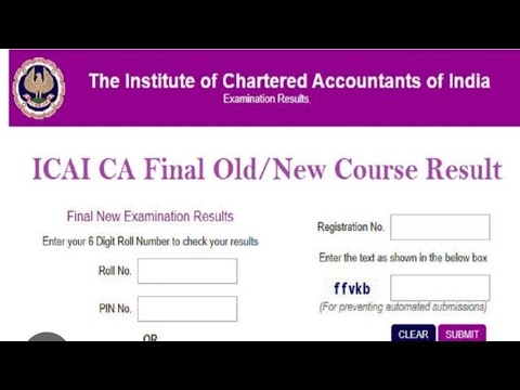 ICAI result - CA Final & Intermediate