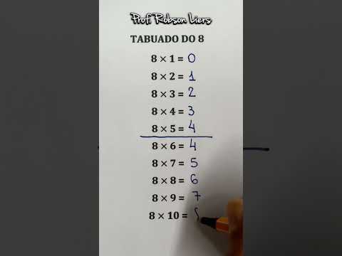 TABUADA DO 8 - Prof Robson Liers #matemática #shorts #tabuada