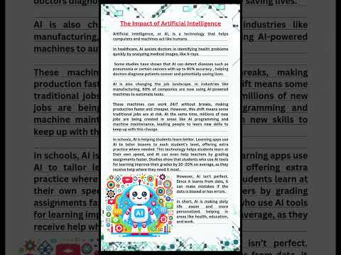 Essay on the Impact of Artificial Intelligence on Society