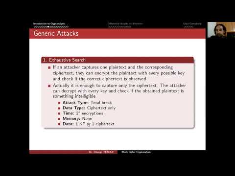 Applied Cryptology 5.1: Block Cipher Cryptanalysis