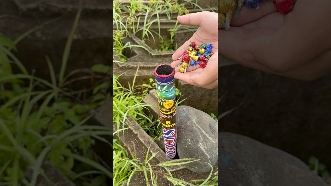 Nyumet Mercon dan Telur Saat Dinosaurus di Dalam Roman Candle! 🎆