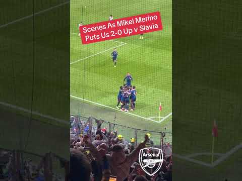 Up in the stands with the Arsenal fans as Mikel Merino scored his first of two girls in Prague! ❤️