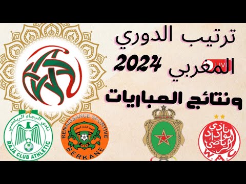 ترتيب الدوري المغربي اليوم البطولةالاحترافية  ترتيب الهدافين ونتائج مباريات اليوم الاحد 17-3-2024