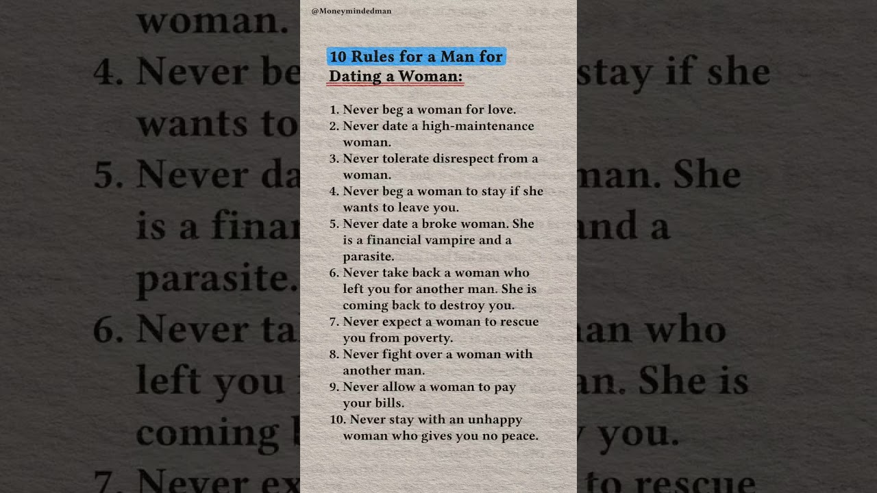 10 Essential Dating Rules for Men 🤝