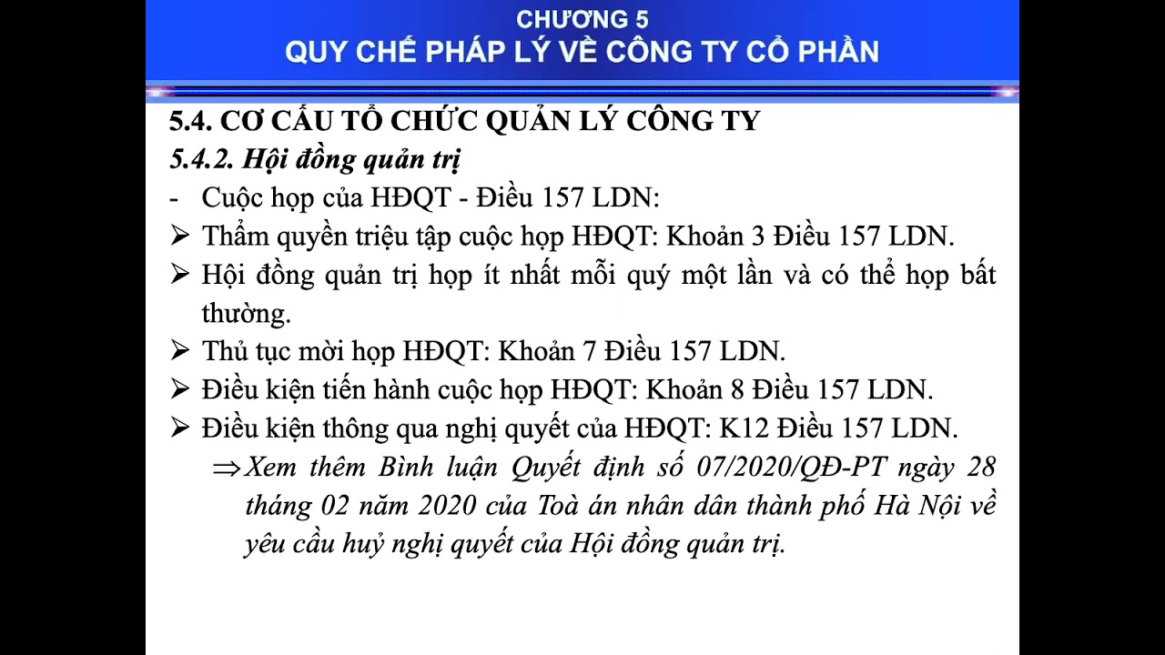 Công ty cổ phần - Phần 2 (update LDN 2020)