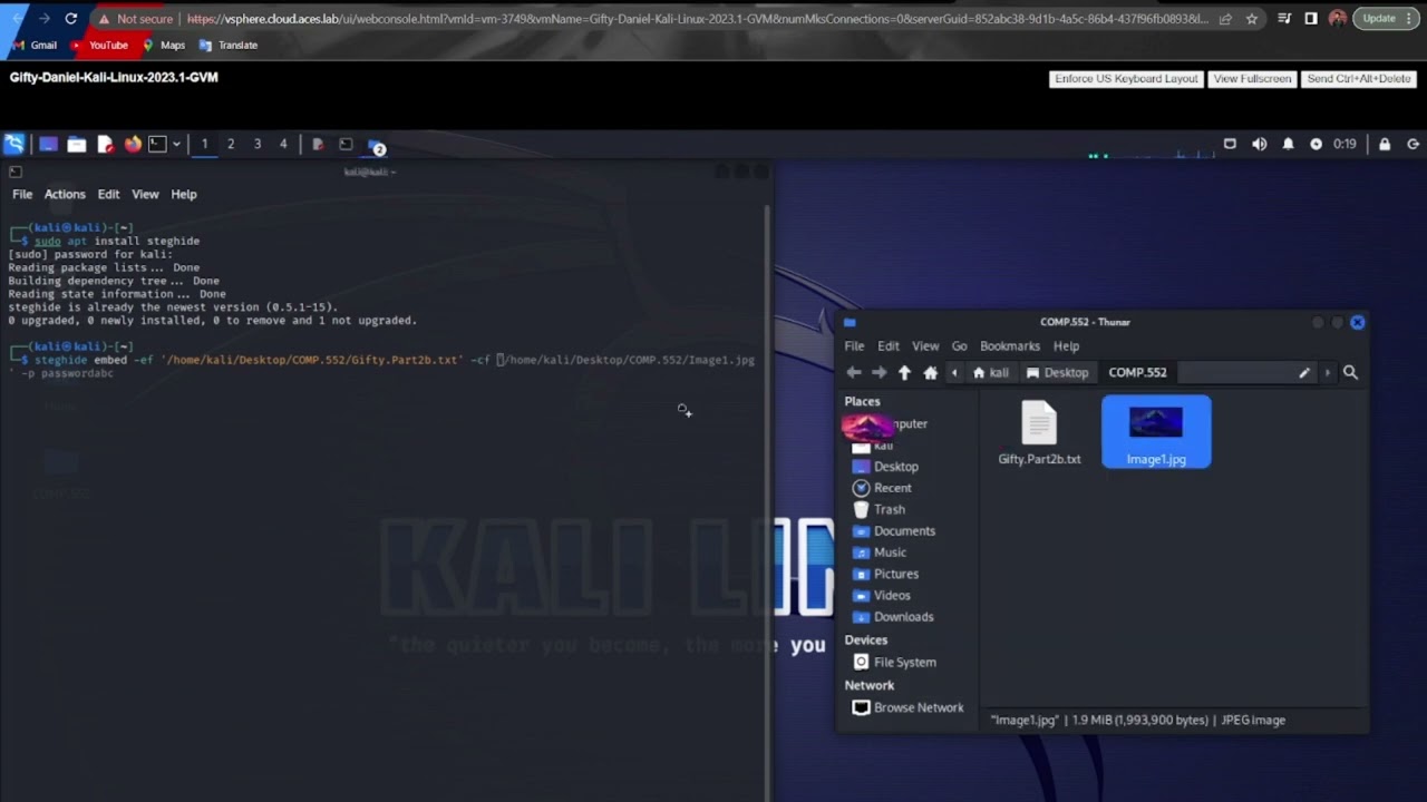 Embed Text into Image Using Steghide on Kali Linux