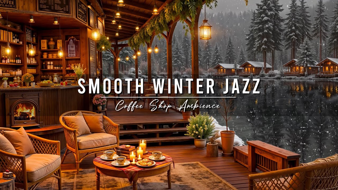 Relaxing Winter Jazz & Coffee Shop Ambience ☕🎶