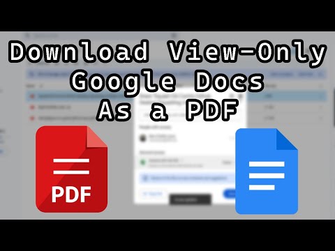 How to Convert a View Only Google Doc to a PDF On Google Drive