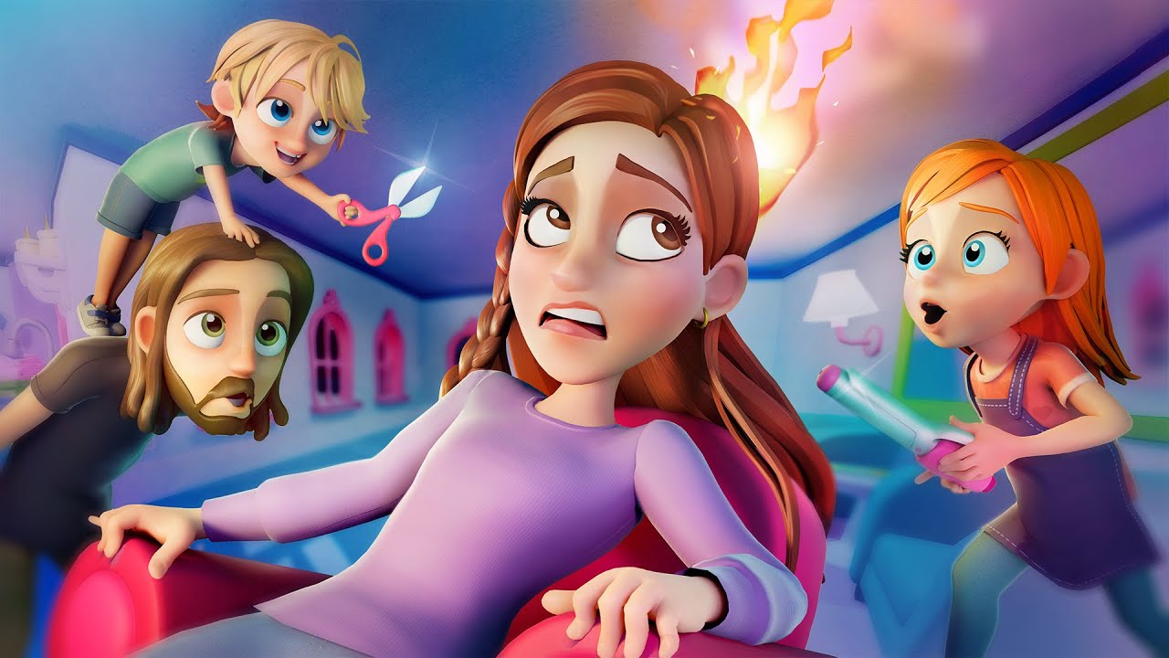 Adley's Hair Salon Fun: Family Makeover & Spider-Man Style! ✂️