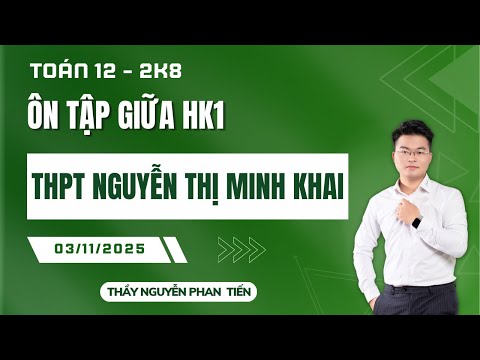 Toán 12 - ÔN TẬP GIỮA HỌC KÌ 1 - ĐỀ TRƯỜNG THPT NGUYỄN THỊ MINH KHAI