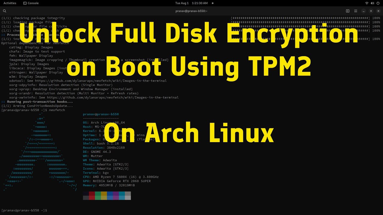 Implementing Full Disk Encryption on Arch Linux with TPM2 Integration