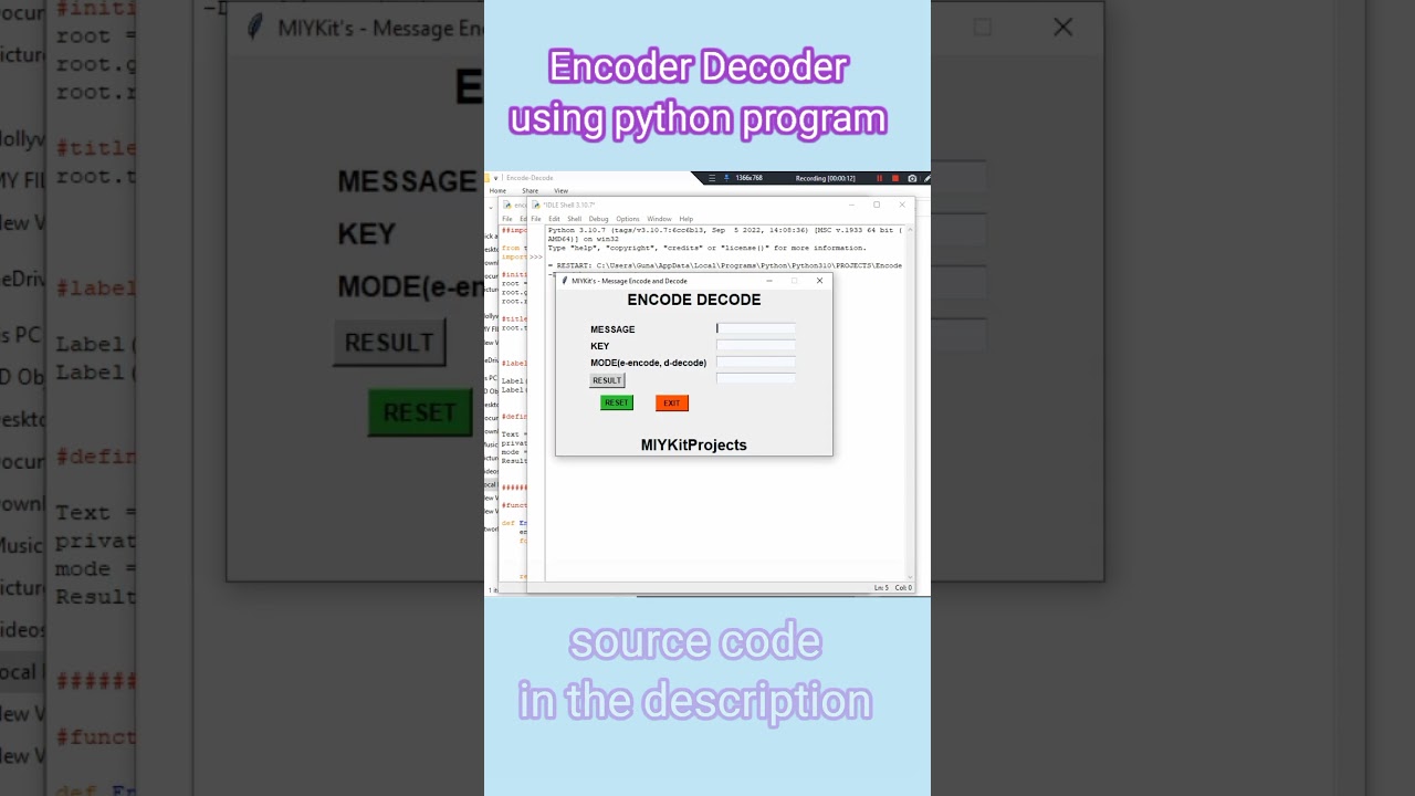 Python Program for Encoding and Decoding Data