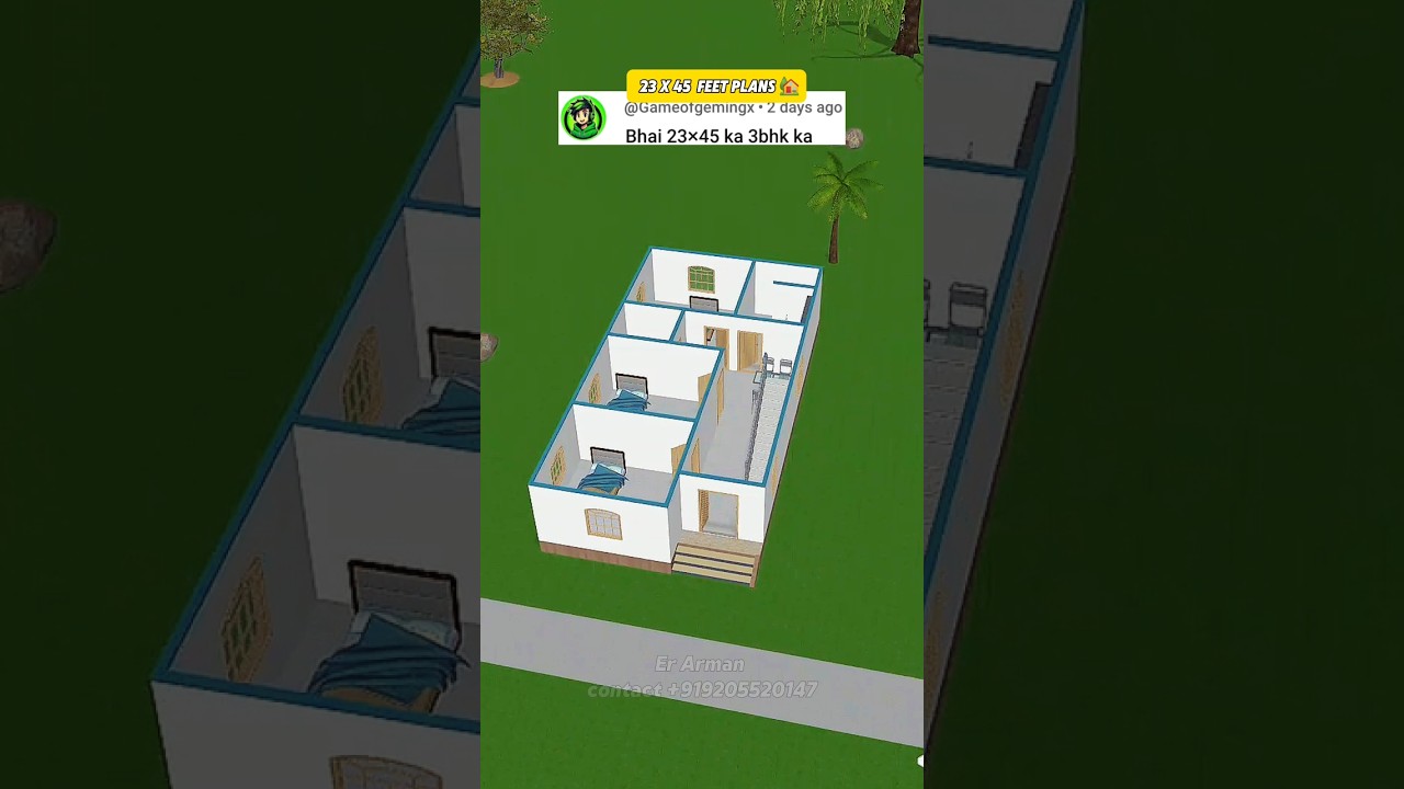 23x45 Ft House Plans 🏡