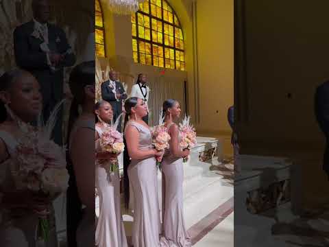 Bridesmaids get emotional during Bride Grand Entrance. #bridesmaids #bridemaid #brideandgroom