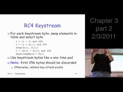 Chapter 3, part 2: Symmetric Key Crypto --- stream ciphers, RC4