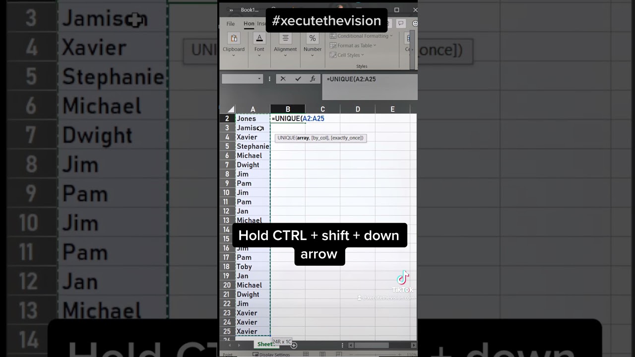 Excel Tip: Count Name Occurrences in a List