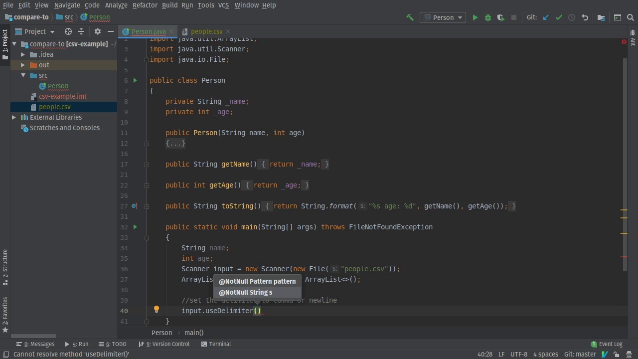 Java CSV Reading with Scanner Example