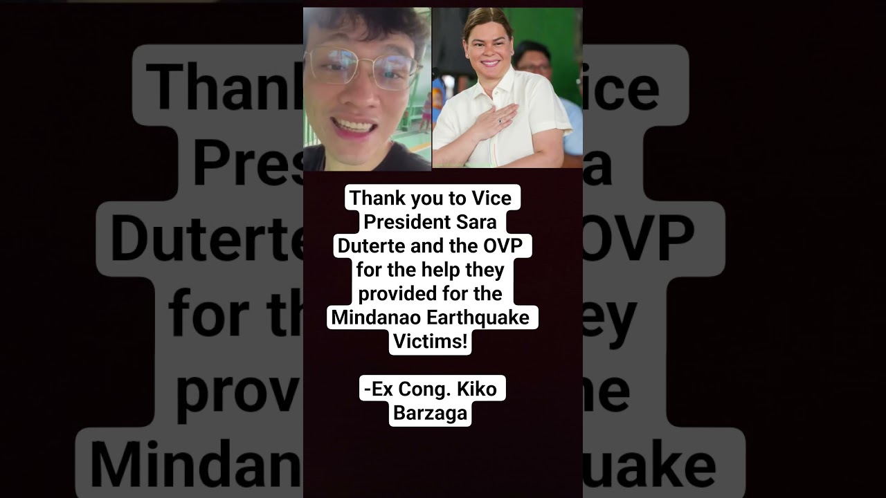 Thank you to Vice President Sara Duterte and the OVP
