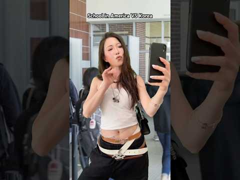 Going to school in the US vs Korea #school #kids #teacher #parody #pov #relatable #childhood #shorts