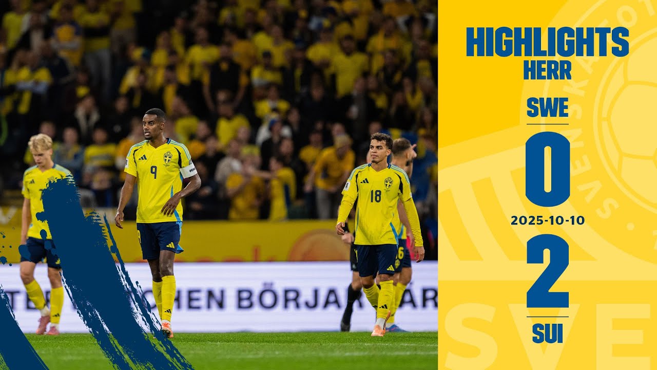 Chockförlust inför rekordpublik: Sverige förlorar mot Schweiz 0-2 i VM-kvalet ⚽