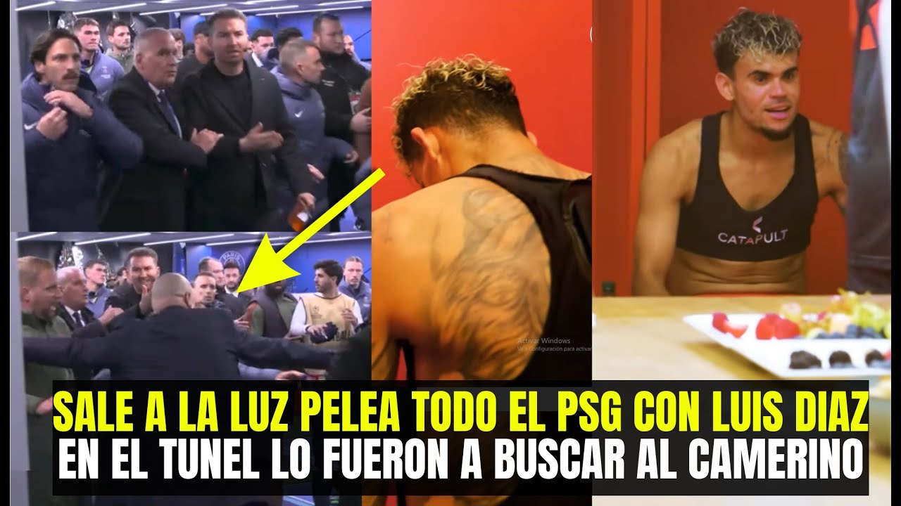 SALE A LA LUZ VIDEO PELEA DE TODO EL PSG CON LUIS DIAZ POR HAKIMI FUERON A BUSCARLO AL CAMERINO