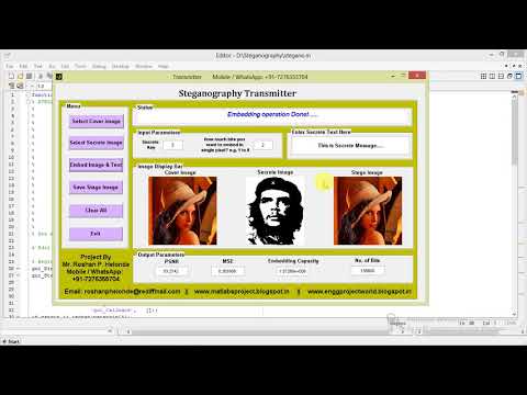 Matlab Code for Image Steganography for Hiding Text and Image
