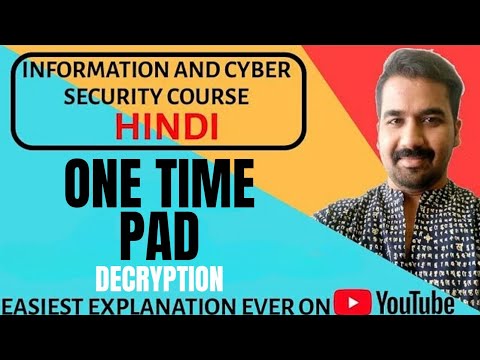 One Time Pad Cipher Decryption Explained With Example in Hindi l Information and Cyber Security