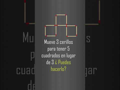 Solución a mueve 3 cerillos para formar 5 cuadrados #entrenamientomental #cérebro