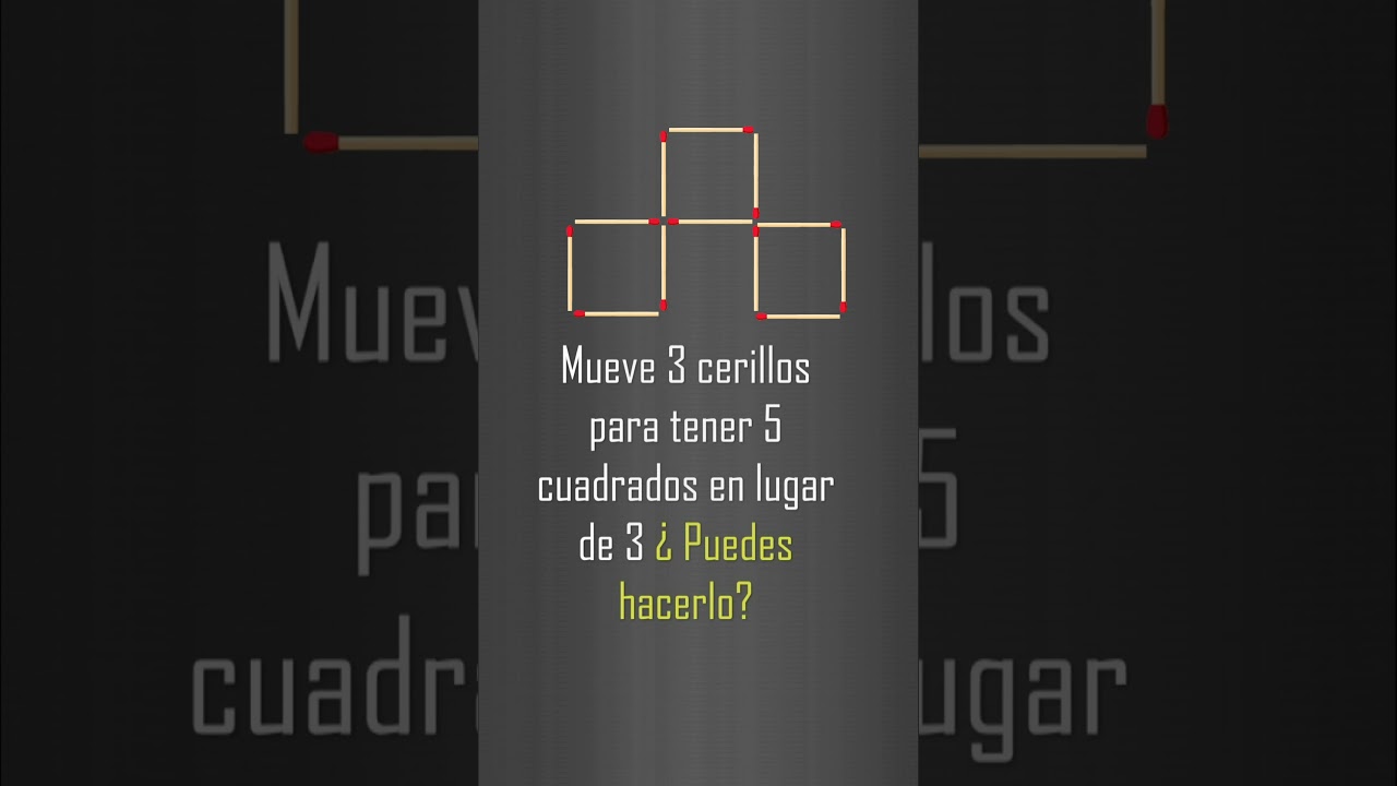 ¡Descubre Cómo Formar 5 Cuadrados Moviendo Solo 3 Cerillos! 🧠