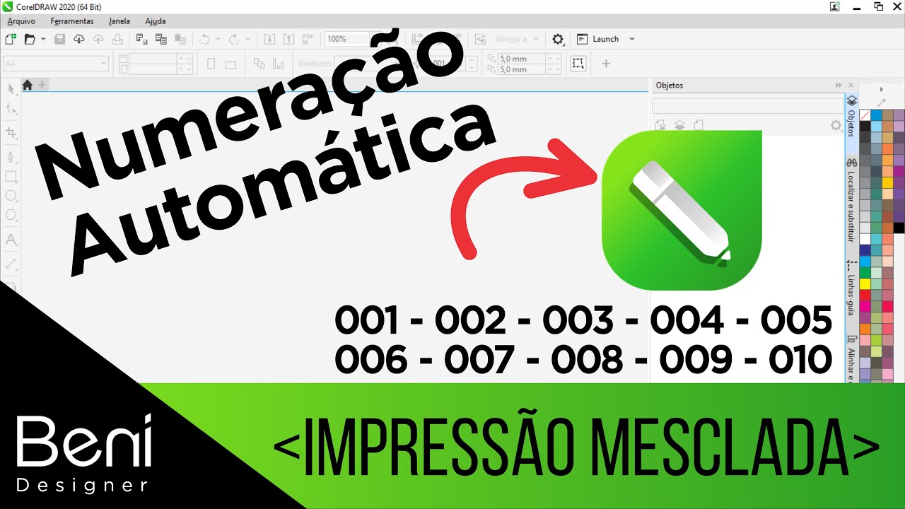 Sequência Numérica e Impressão Mesclada no Corel Draw