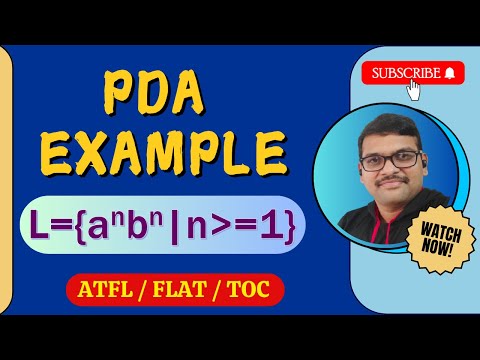 39-PUSHDOWN AUTOMATA EXAMPLE (a^n b^n) || PDA EXAMPLE || TOC