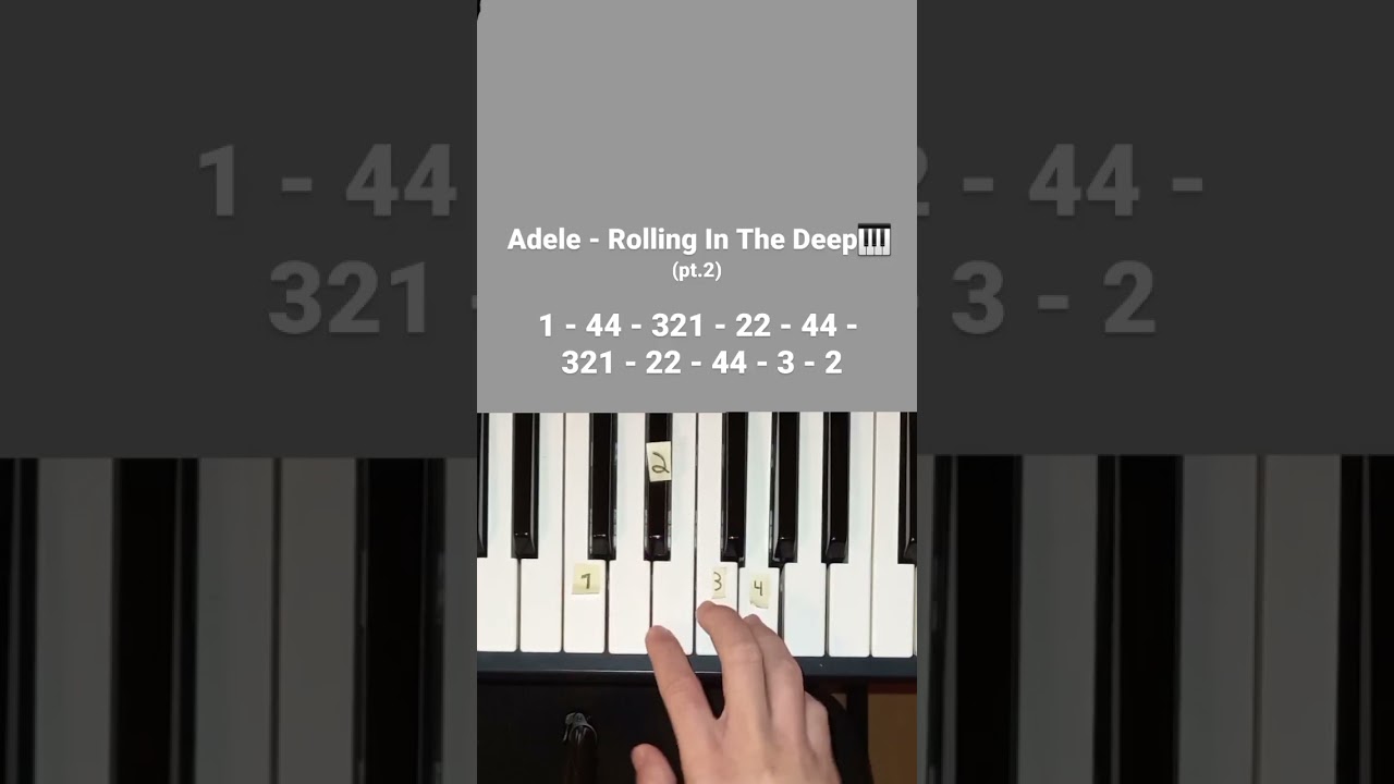 Adele - Rolling In The Deep | Easy Piano Tutorial #shorts #short #music #tutorial #how #piano #fyp