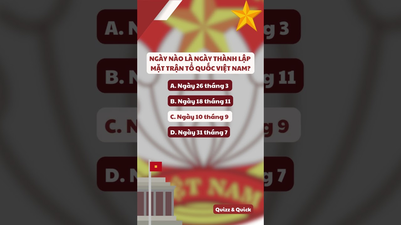 Ngày thành lập mặt trận tổ quốc Việt Nam #shorts #quizzandquick