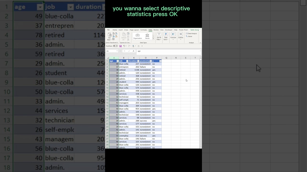 Excel Descriptive Statistics Tutorial 📊