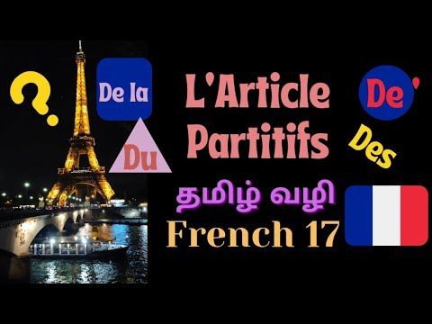 17 . French பகுதி பெயர்ச்சுட்டு / The partitive article / Learn French through Tamil /DELFA1A2 B1