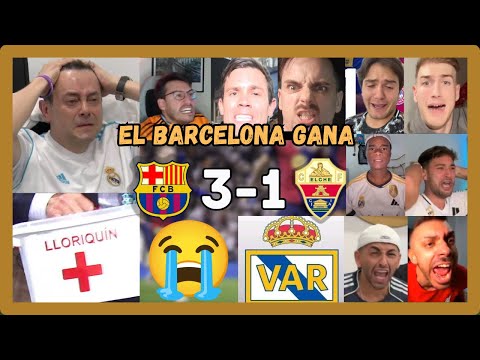 🤣🔥LOS MEJORES LLOROS MADRIDISTAS EN EL BARCELONA 3 ELCHE 1 (EL BARCELONA GANA)