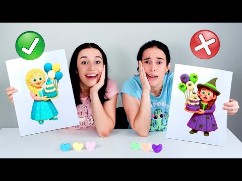 COLORINDO A ELSA COM 3 CORES DE MASSINHA ★ Desafio Divertido com a Mamãe Fabi