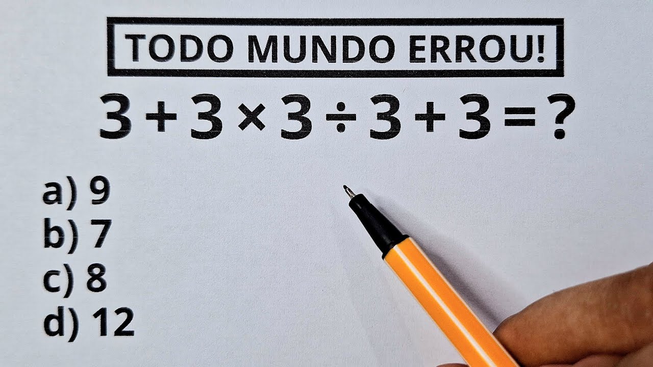 5 Desafie-se com 5 Questões de Matemática Básica Nível 1 🧮 - Prof. Marcelo