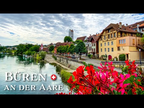 Büren an der Aare is a beautiful historical Swiss town 🇨🇭 Summer morning walking tour