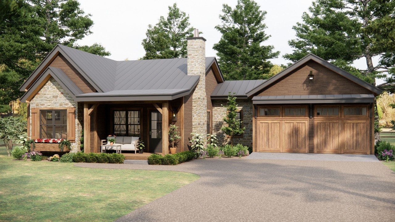 Charming Rustic Cottage: Small Home Design & Floor Plans 🏡