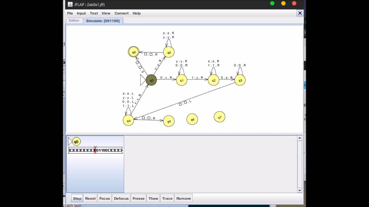 Constructing a Turing Machine for the Language 0ⁿ1ⁿ0ⁿ in JFLAP