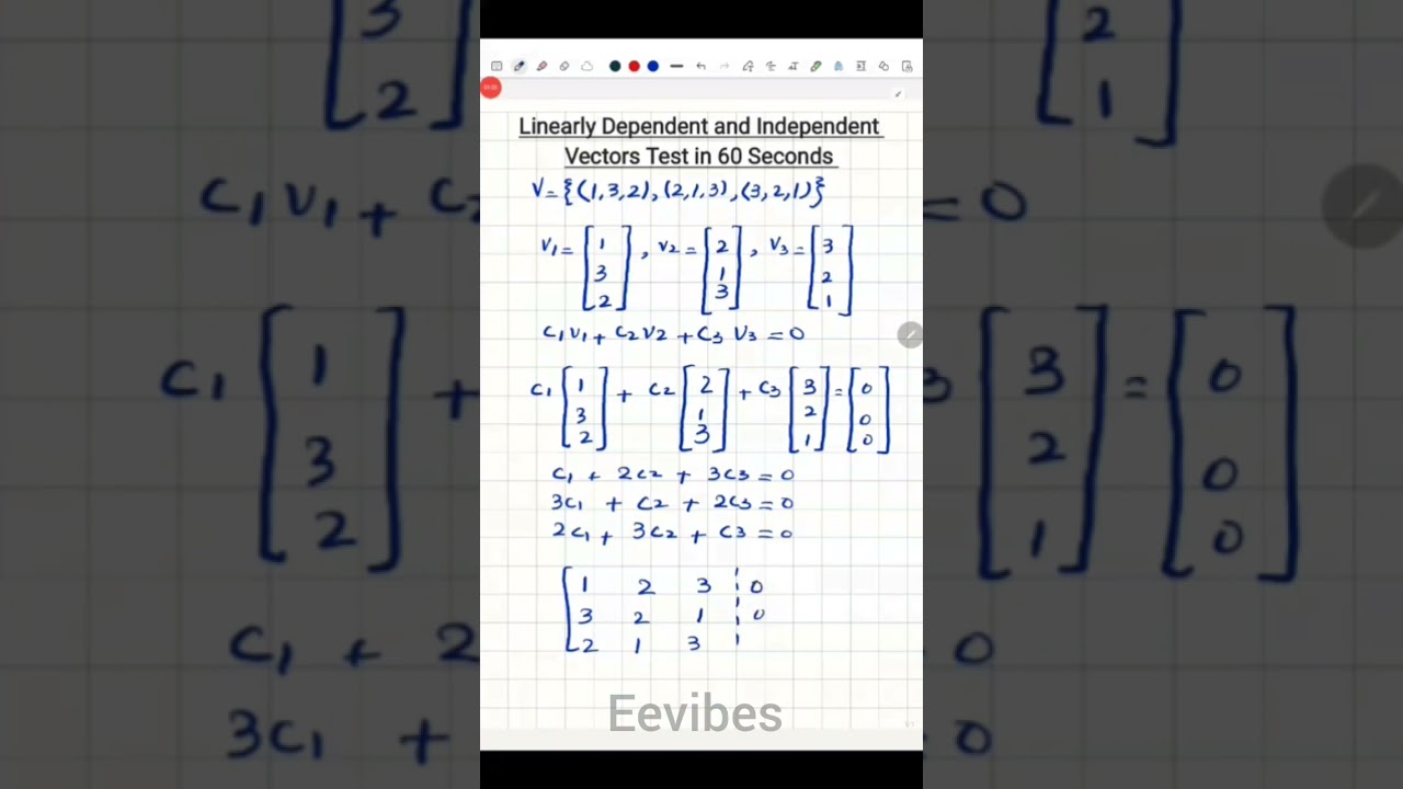 Quick & Easy Test to Determine if Vectors Are Linearly Dependent or Independent in 60 Seconds ⏱️