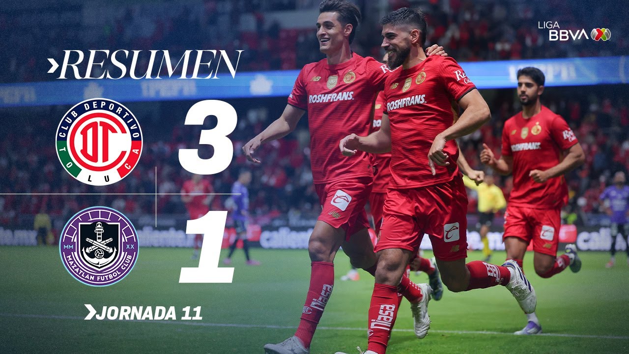 Toluca Desata la Locura con una Victoria de 3-1 sobre Mazatlán en la J11 ⚽